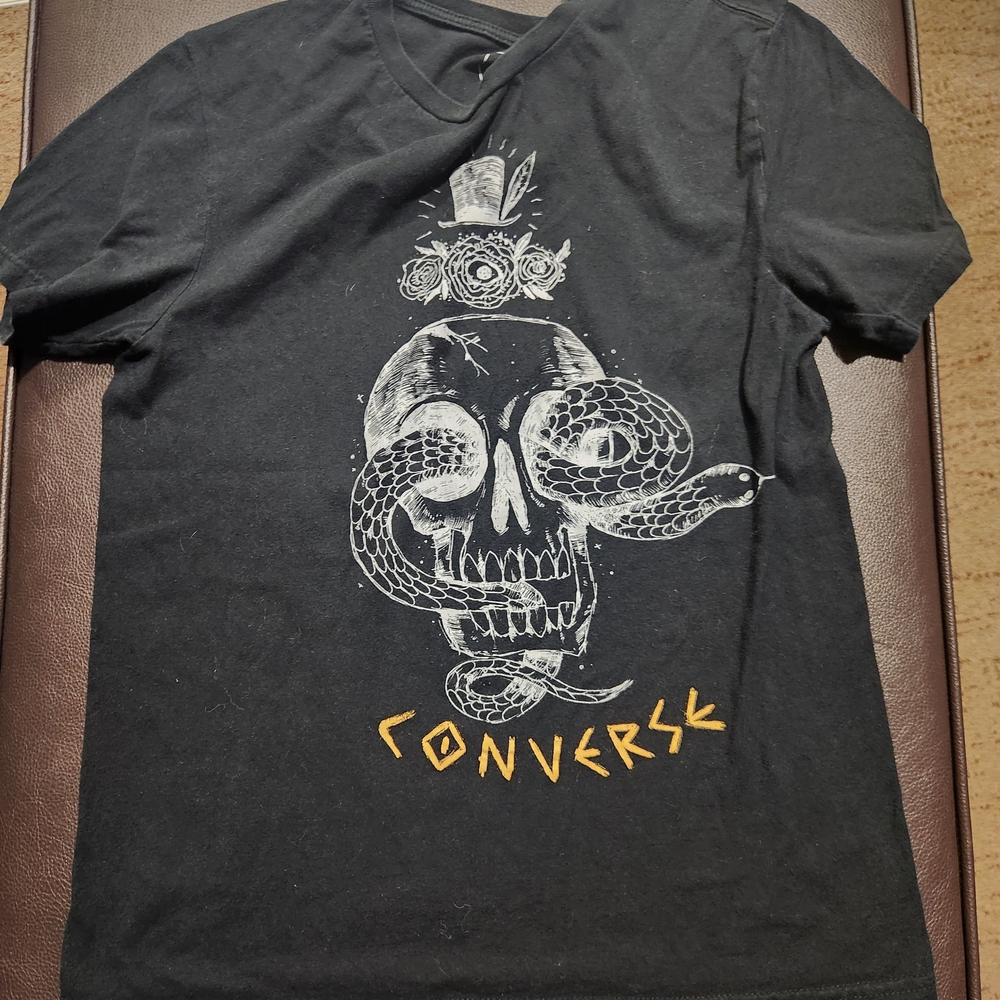 Converse Black Short Sleeve Skull Tee